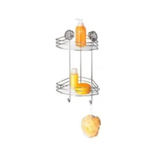 WENKO Vacuum-Loc 2-Tier Corner Rack Bari - No Drilling Required