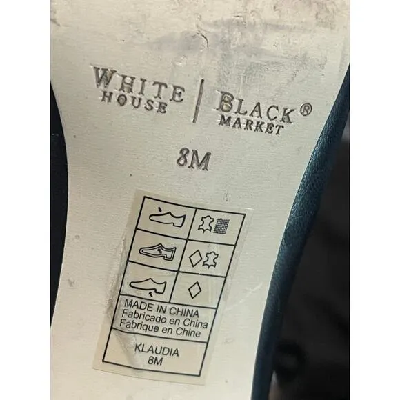 WHBM White House Black Market Klaudia Leather Ankle Booties Gold Studded Toes 8M