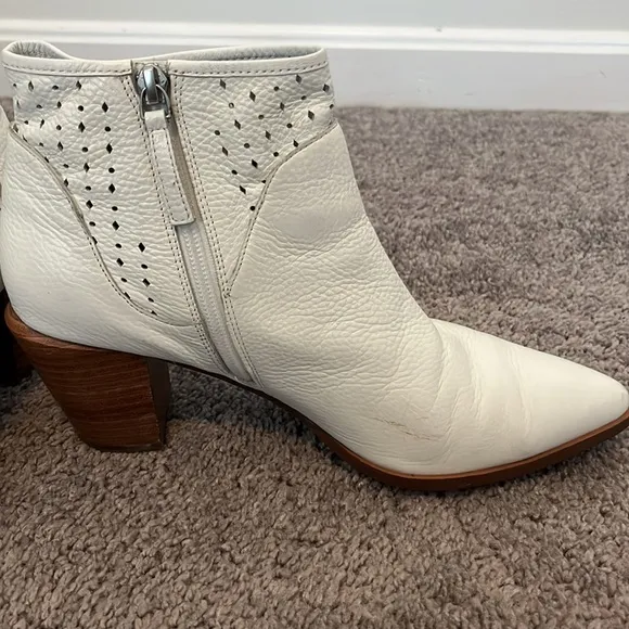 White Ankle Booties Women’s Size 8.5