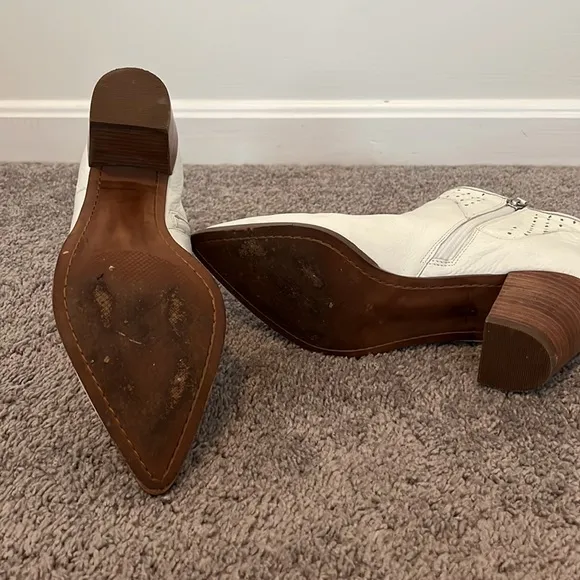 White Ankle Booties Women’s Size 8.5