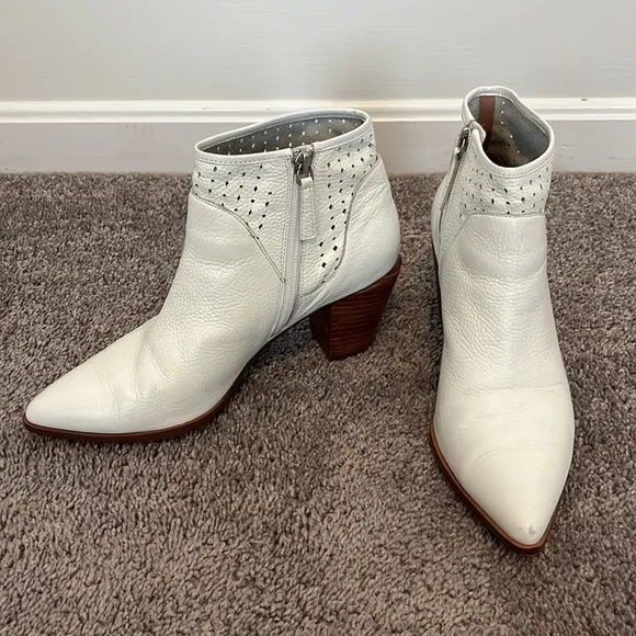 White Ankle Booties Women’s Size 8.5