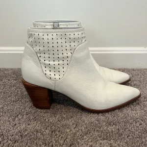 White Ankle Booties Women’s Size 8.5