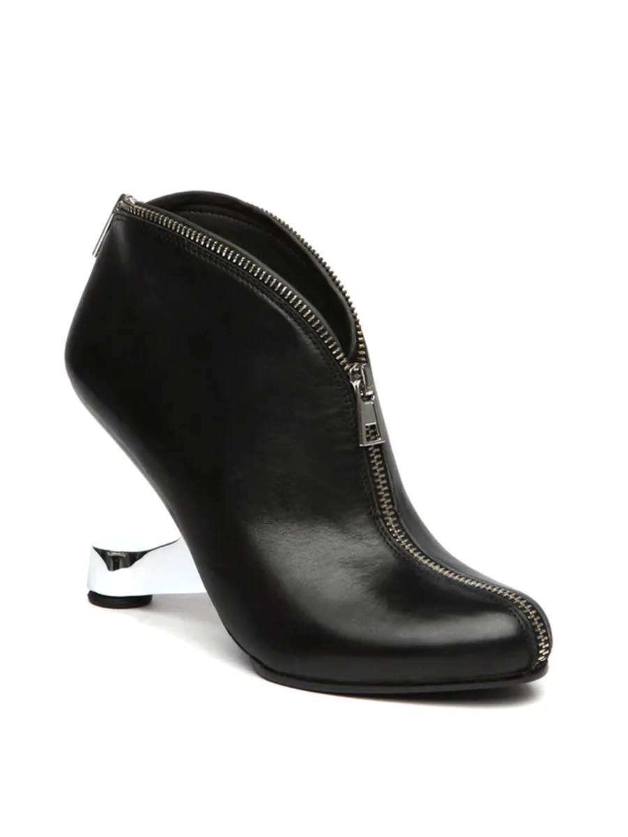 Zip My Way Heel Bootie Black